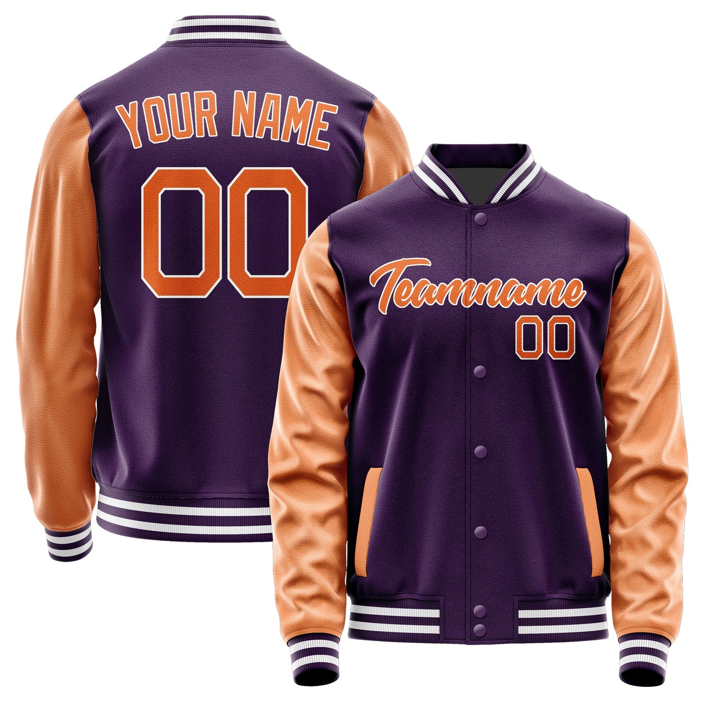 Custom Purple Orange Jacket JA0707280718B21828
