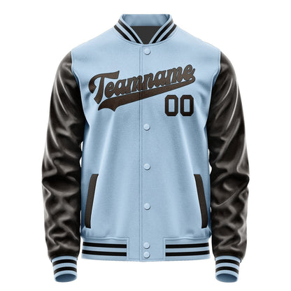 Custom Light Blue Brown Jacket JA0808010817B31701