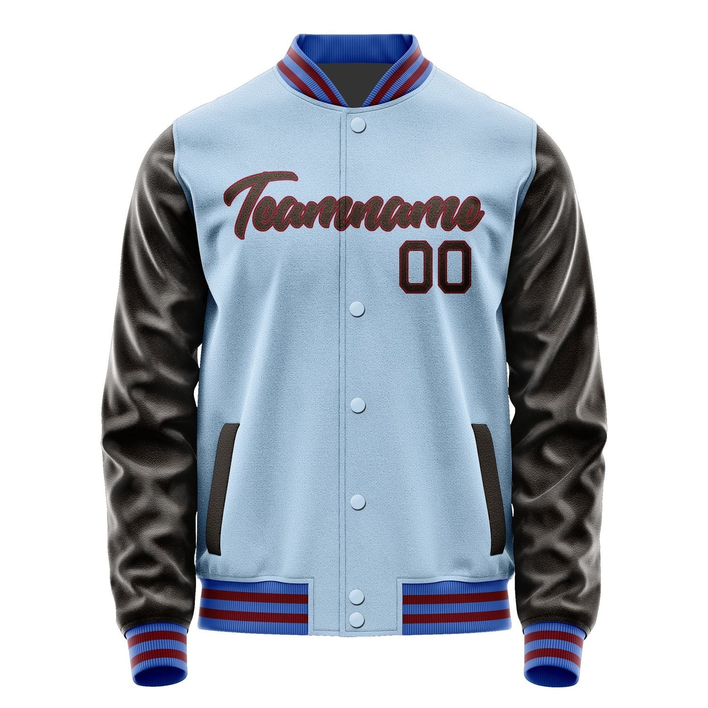 Custom Light Blue Brown Jacket JA0808010818B21801