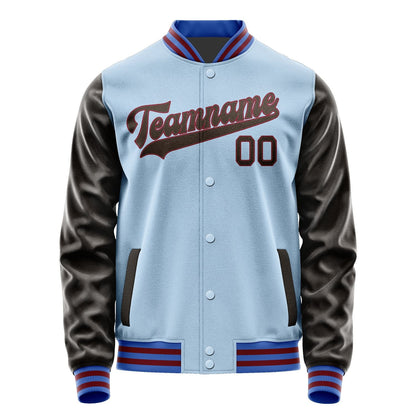 Custom Light Blue Brown Jacket JA0808010915B31501