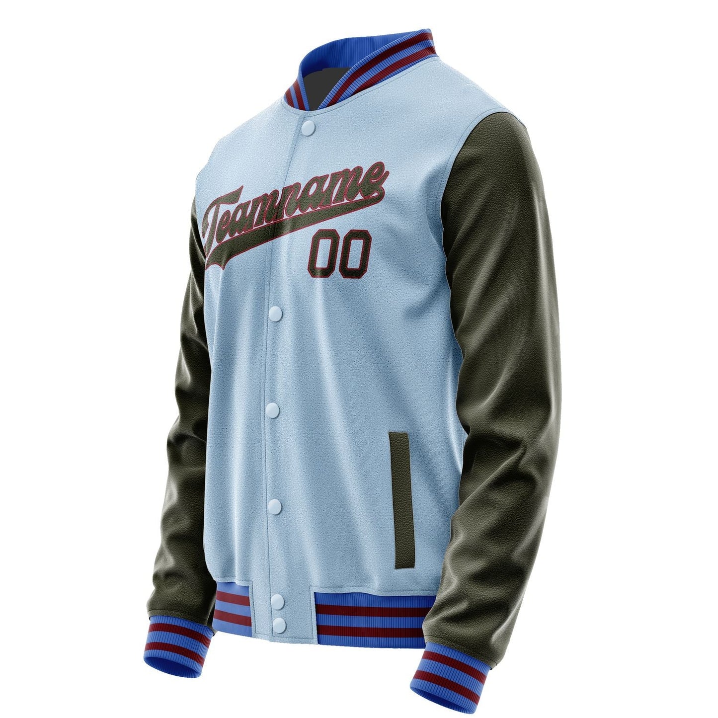 Custom Light Blue Olive Jacket JA0808020915B31502