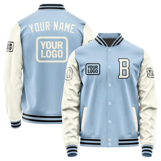 Custom Light Blue Cream Jacket JA080803081717030317