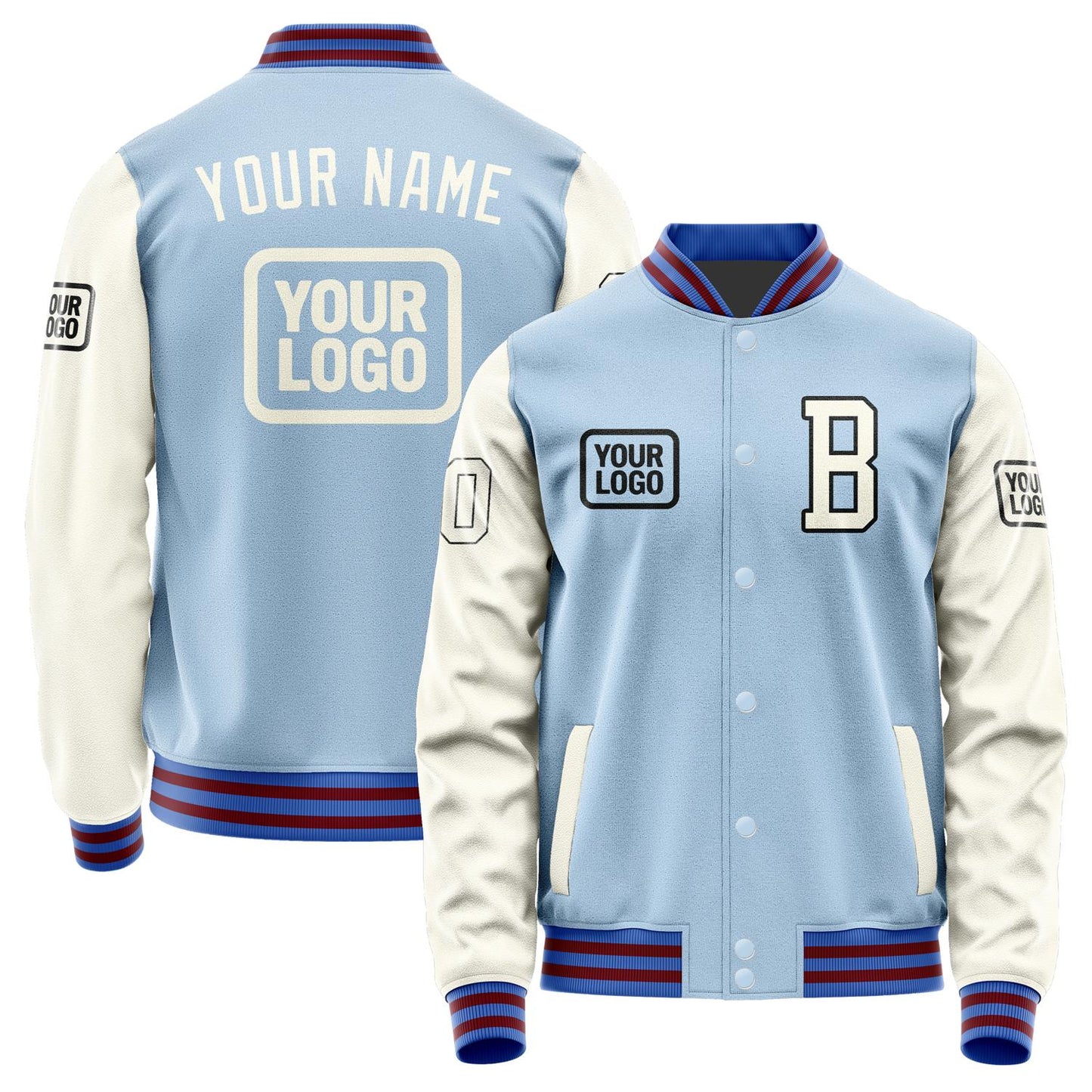 Custom Light Blue Cream Jacket JA080803091517030317