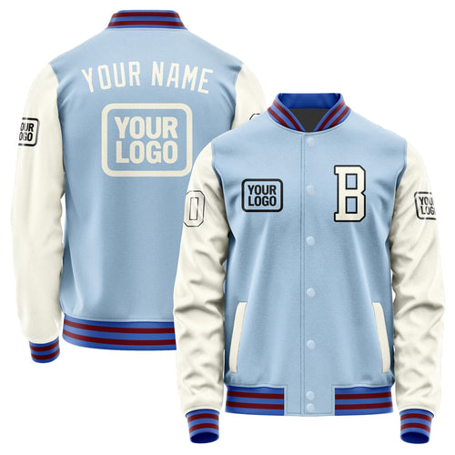 Custom Light Blue Cream Jacket JA080803091517030317