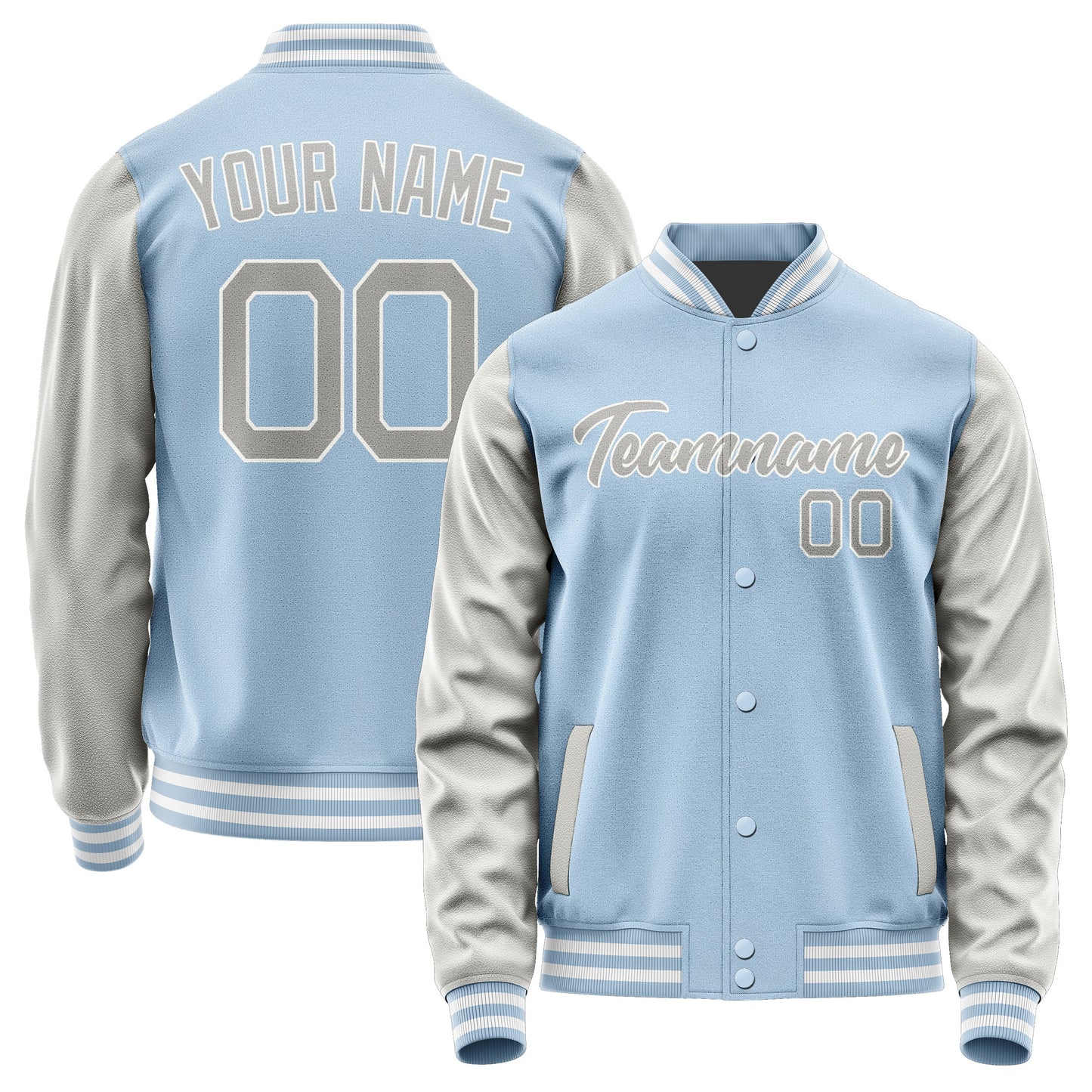 Custom Light Blue Gray Jacket JA0808040818B21804