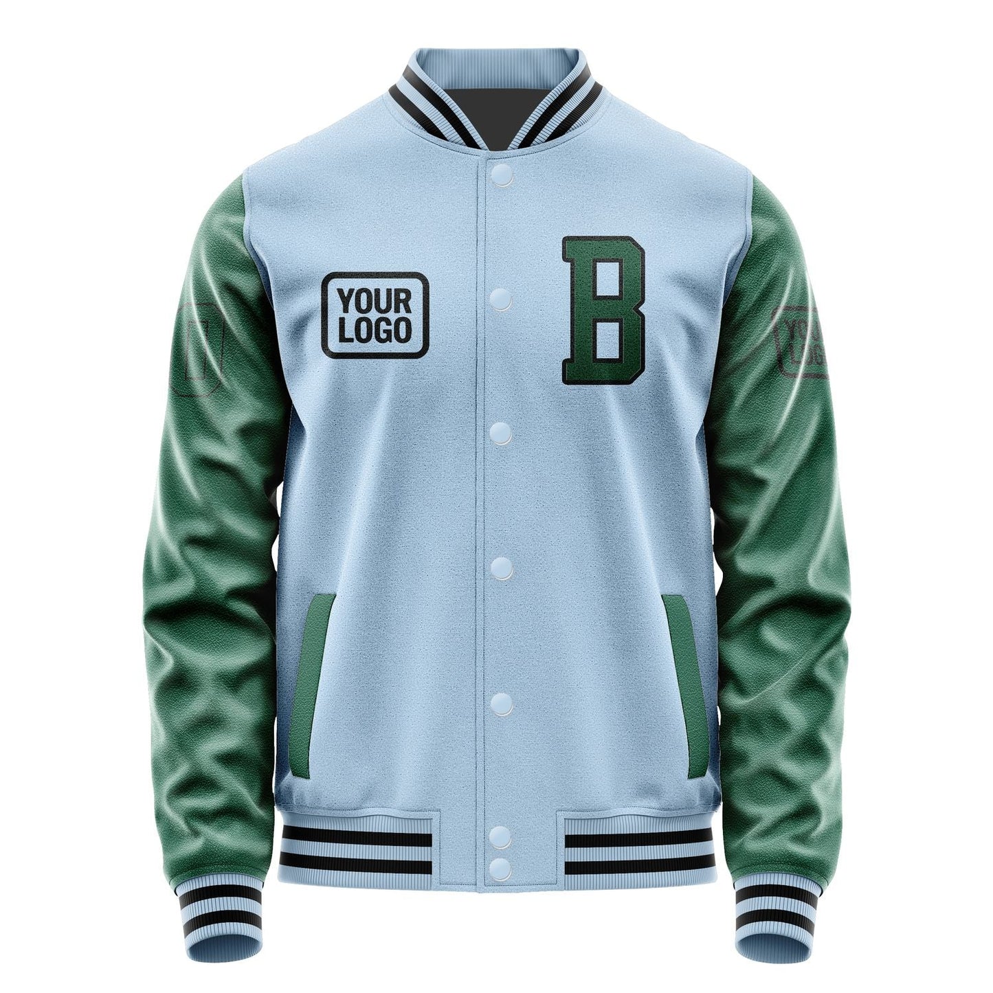 Custom Light Blue Green Jacket JA080805081717050517