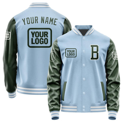 Custom Light Blue Dark Green Jacket JA080806081818060618