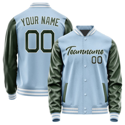Custom Light Blue Dark Green Jacket JA0808060818B21806