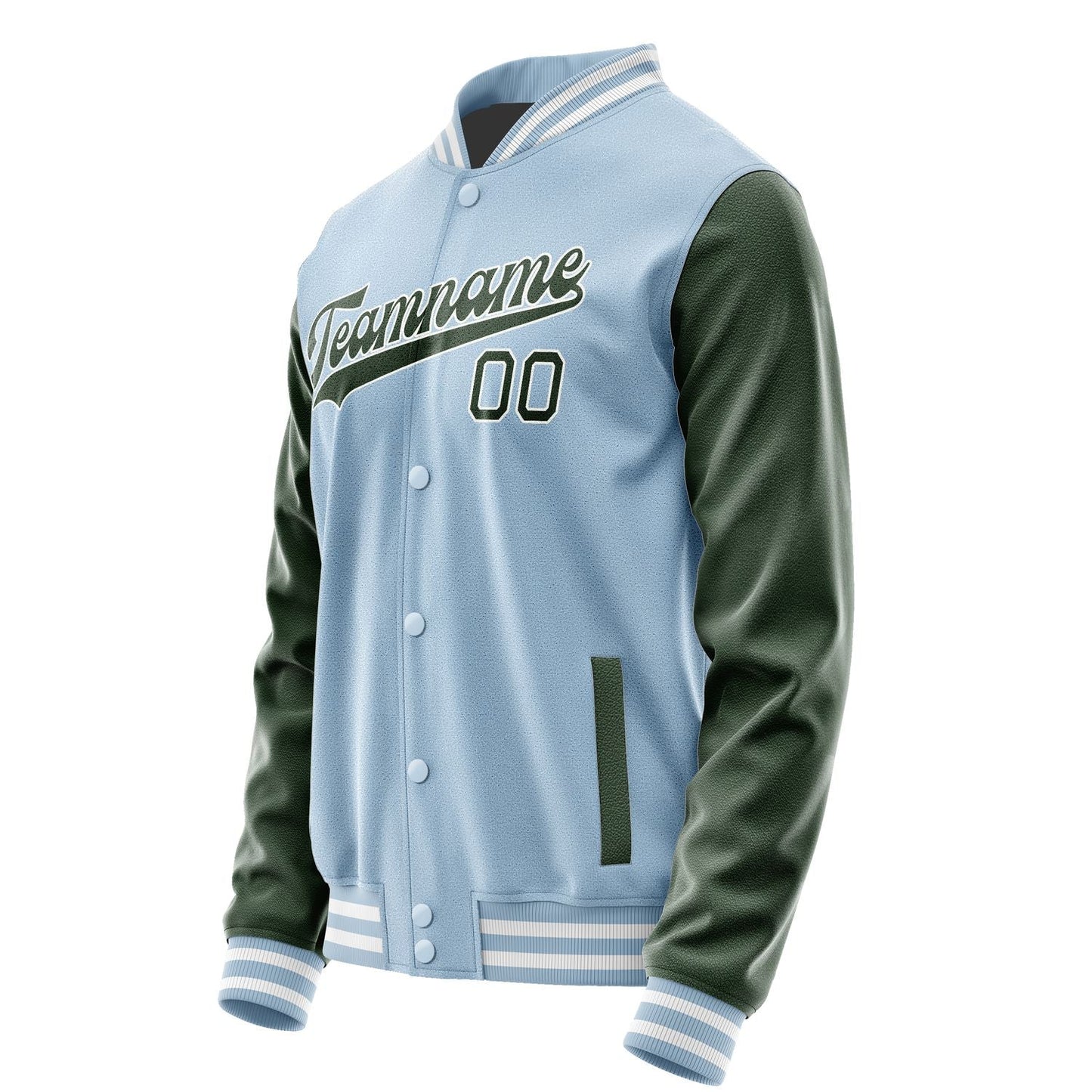 Custom Light Blue Dark Green Jacket JA0808060818B31806