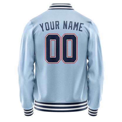 Custom Light-Blue Royal Solid Color Varsity Letterman Jacket