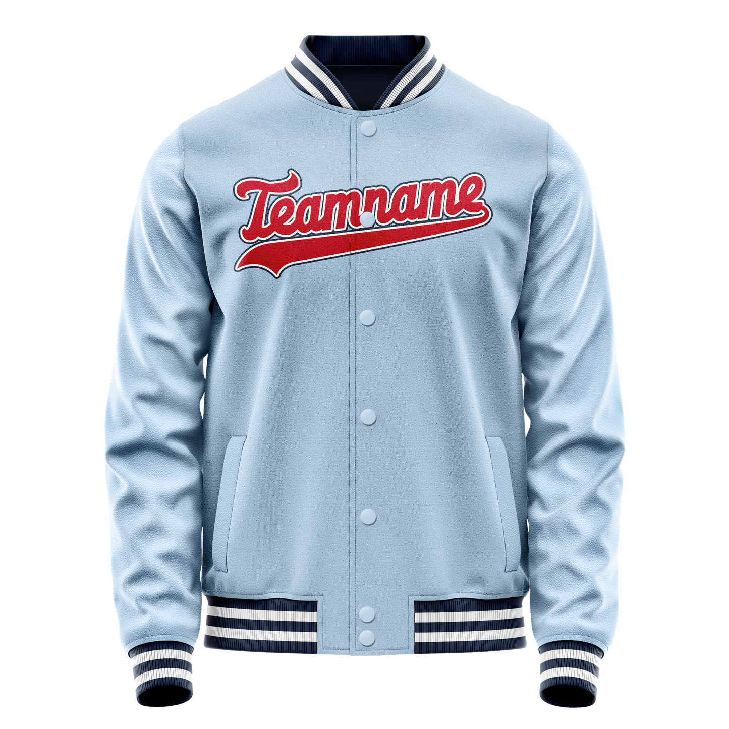 Custom Light-Blue Royal Solid Color Varsity Letterman Jacket