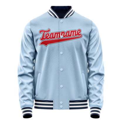 Custom Light-Blue Royal Solid Color Varsity Letterman Jacket