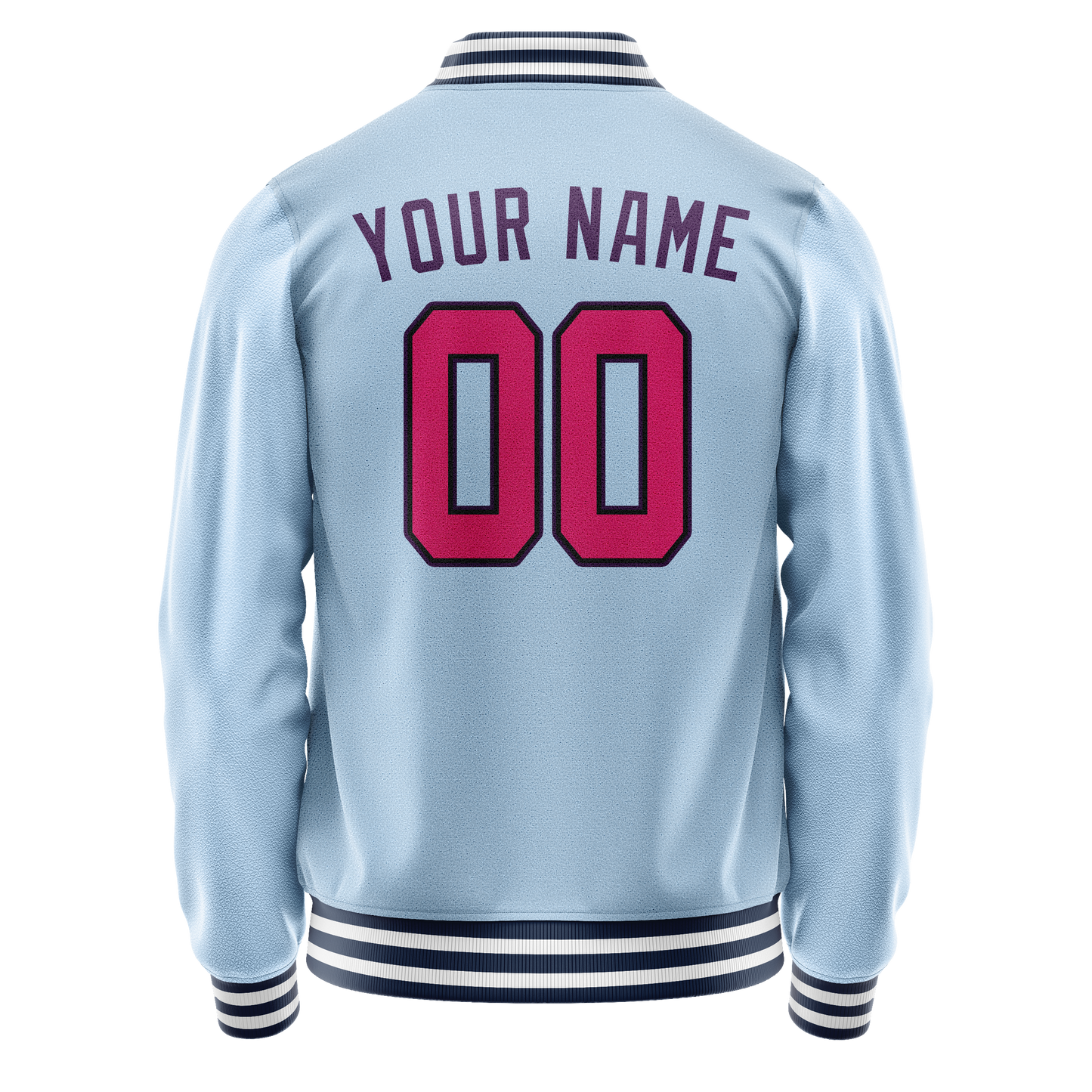 Custom Light-Blue Purple Solid Color Varsity Letterman Jacket
