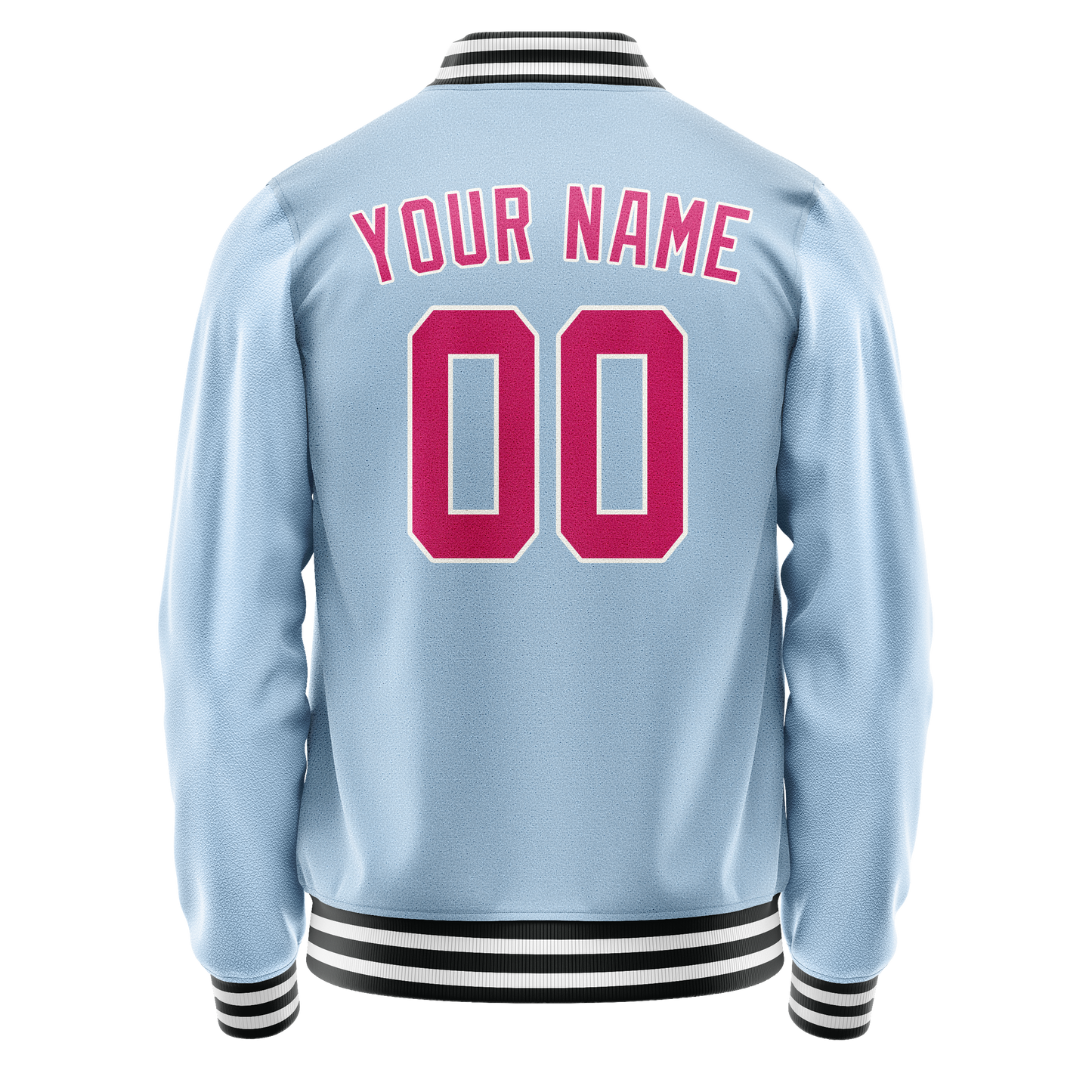 Custom Light-Blue Pink Solid Color Varsity Letterman Jacket