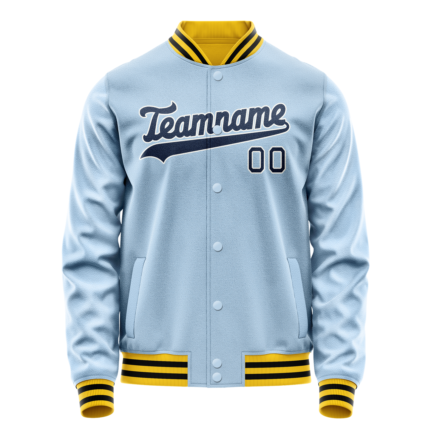 Custom Light-Blue Royal Solid Color Varsity Letterman Jacket