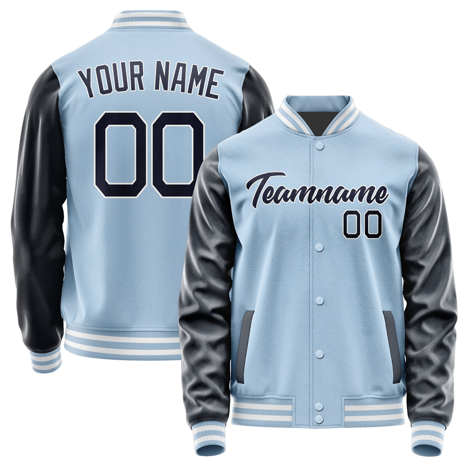 Custom Light Blue Navy Jacket JA0808110818B21811