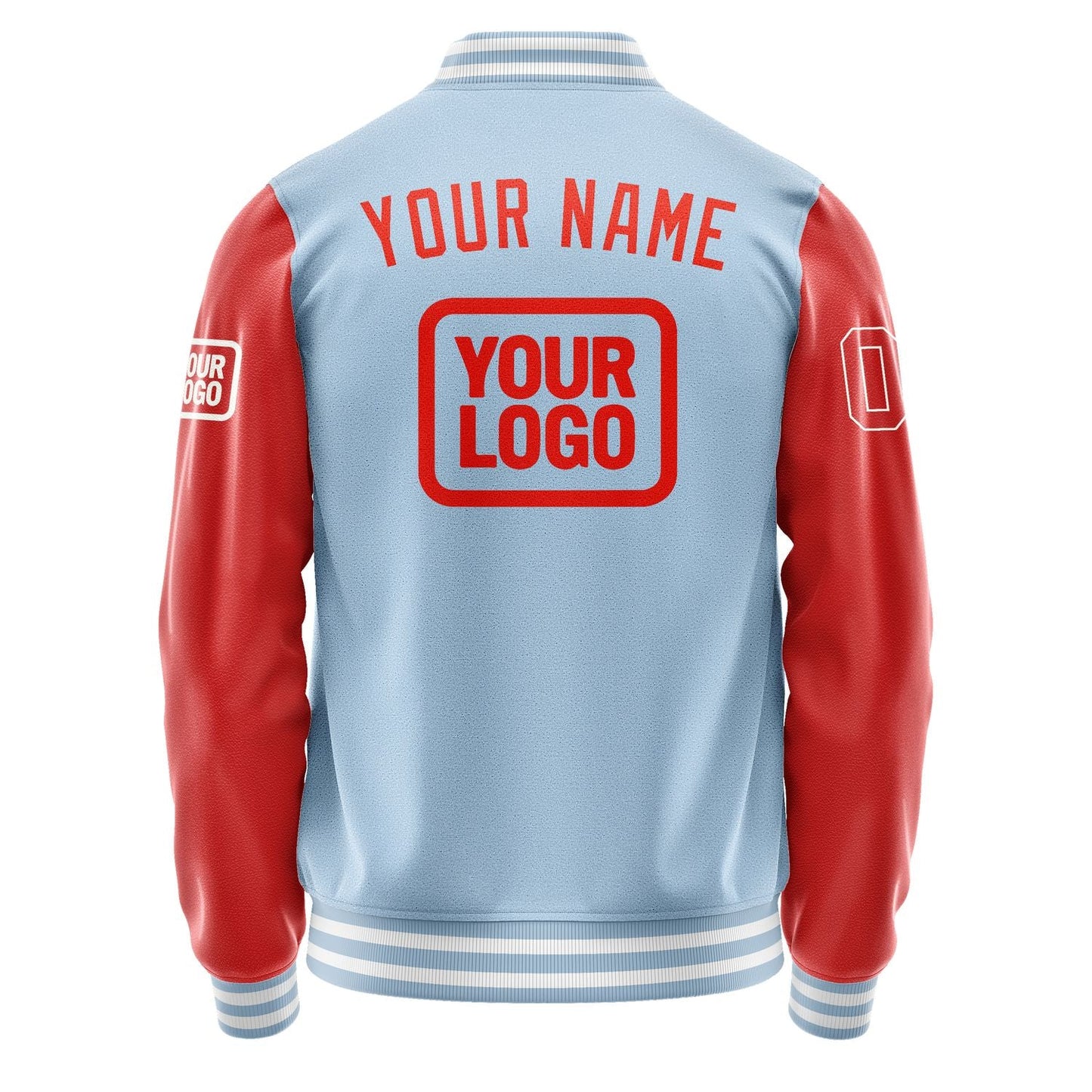 Custom Light Blue Orange Red Jacket JA080812081818121218