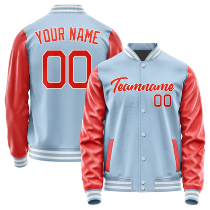 Custom Light Blue Orange Red Jacket JA0808120818B21812