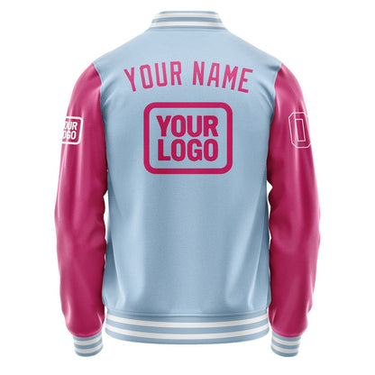Custom Light Blue Pink Jacket JA080813081818131318