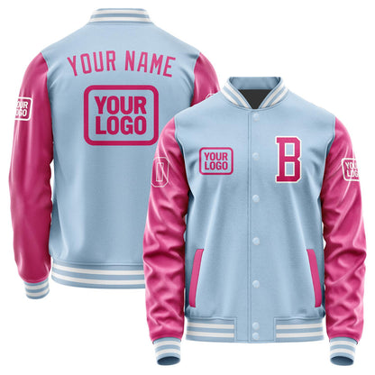 Custom Light Blue Pink Jacket JA080813081818131318