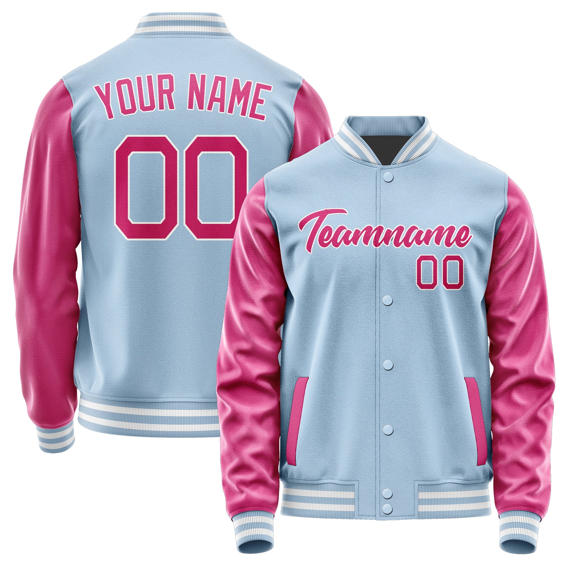 Custom Light Blue Pink Jacket JA0808130818B21813