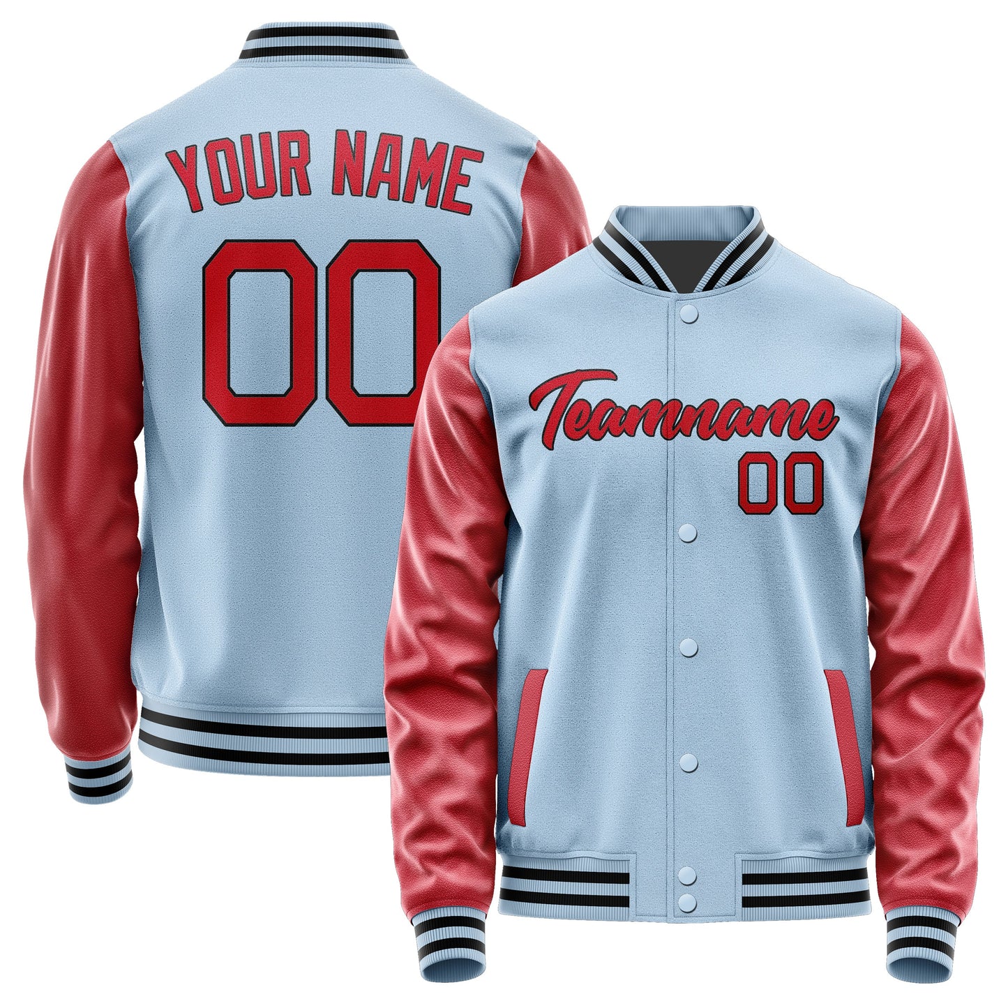 Custom Light Blue Red Jacket JA0808140817B21714