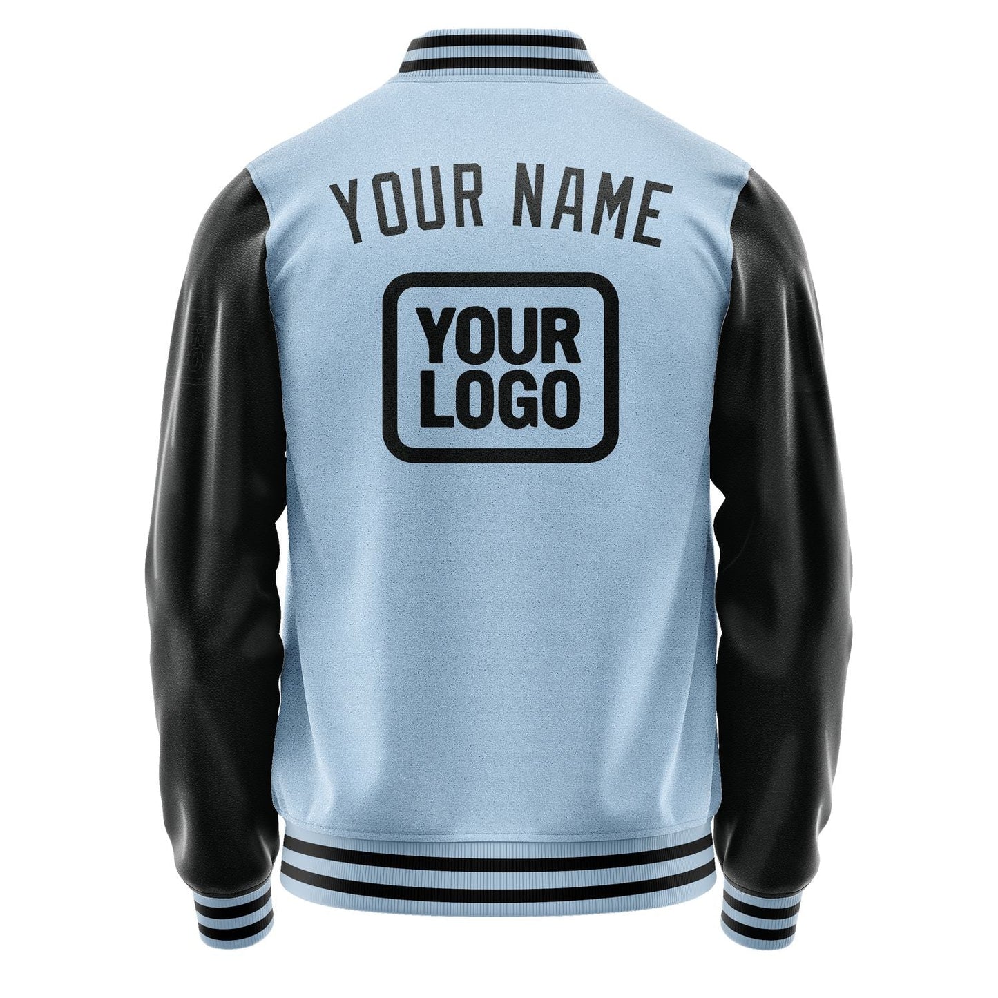 Custom Light Blue Black Jacket JA080817081717171717