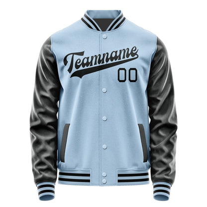 Custom Light Blue Black Jacket JA0808170817B31717