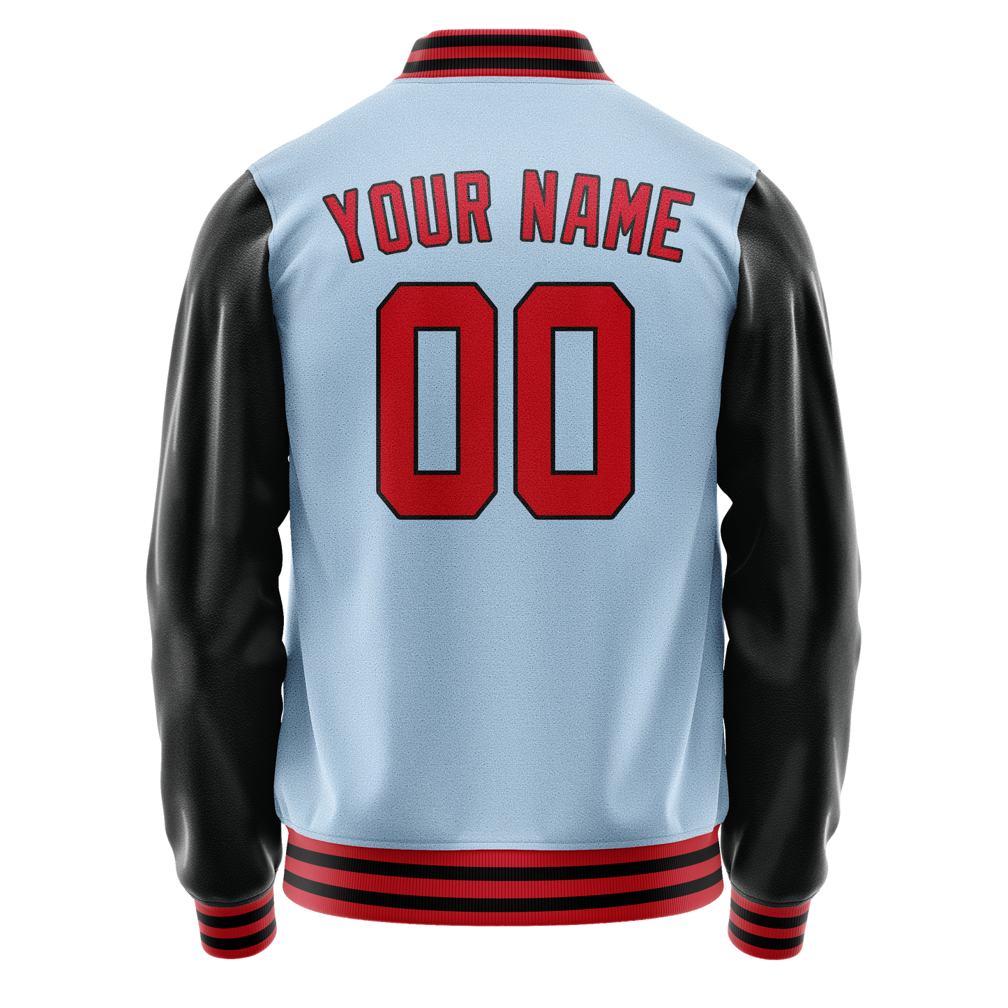 Custom Light-Blue Crimson Solid Color Varsity Letterman Jacket