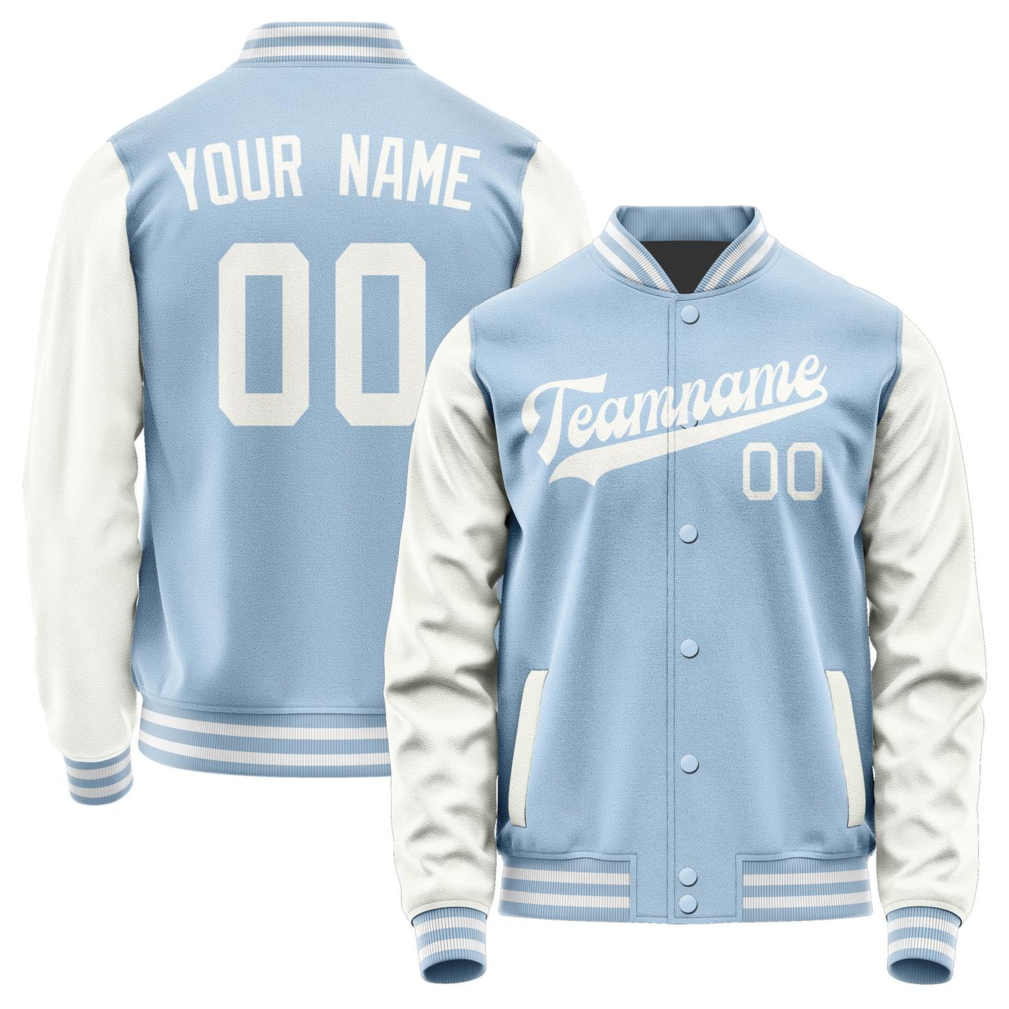 Custom Light Blue White Jacket JA0808180818B31818