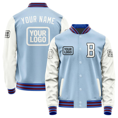 Custom Light Blue White Jacket JA080818091517181817