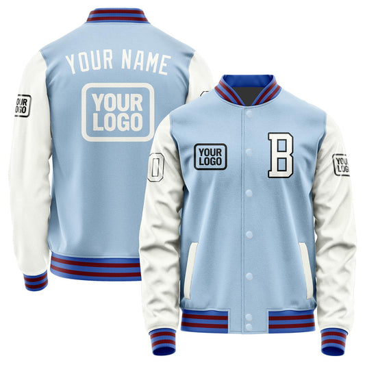 Custom Light Blue White Jacket JA080818091517181817