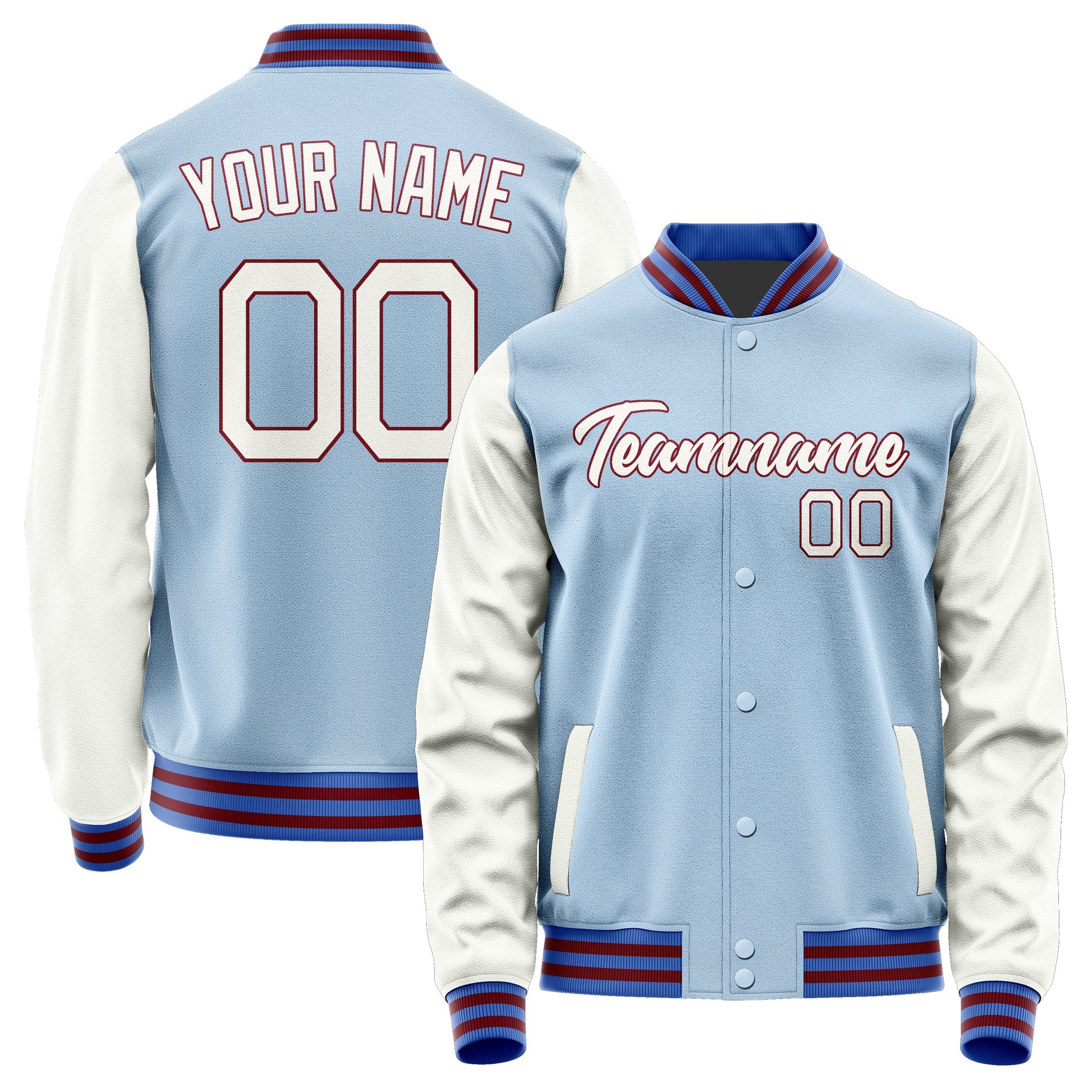 Custom Light Blue White Jacket JA0808180915B21518