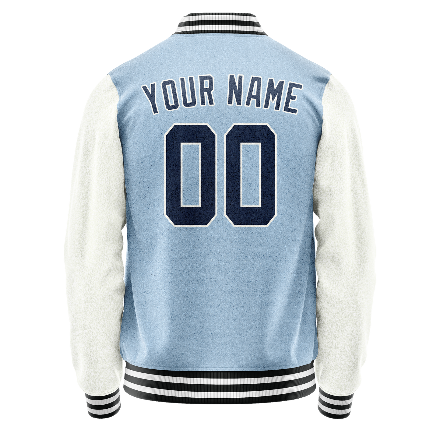 Custom Light-Blue Navy Solid Color Varsity Letterman Jacket