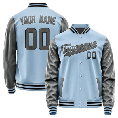 Custom Light Blue Dark Grey Jacket JA0808200817B31720