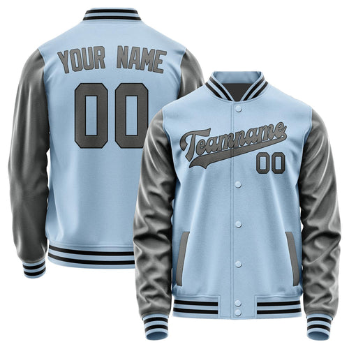 Custom Light Blue Dark Grey Jacket JA0808200817B31720