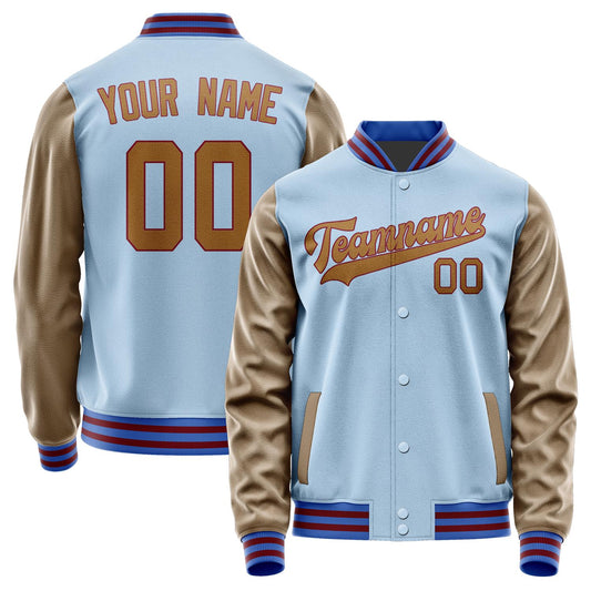 Custom Light Blue Khaki Jacket JA0808220915B31522