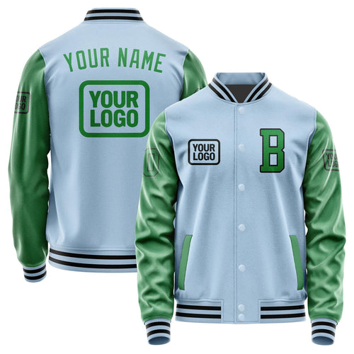 Custom Light Blue Emerald Green Jacket JA080824081717242417
