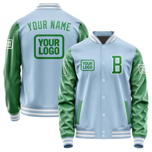 Custom Light Blue Emerald Green Jacket JA080824081818242418
