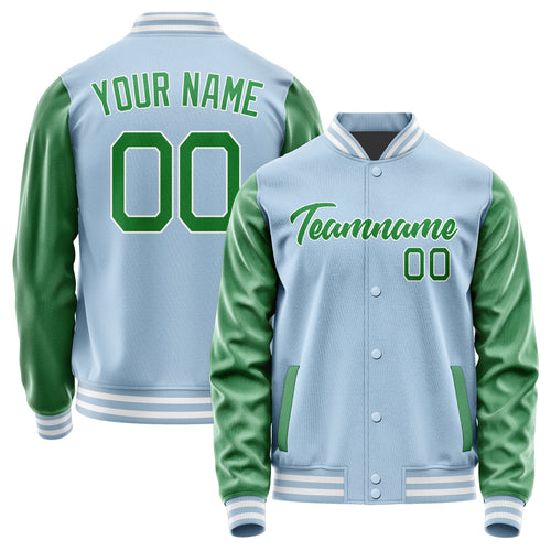 Custom Light Blue Emerald Green Jacket JA0808240818B21824