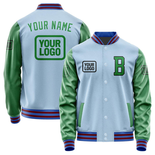 Custom Light Blue Emerald Green Jacket JA080824091517242417