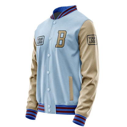 Custom Light Blue Light Khaki Jacket JA080825091517252517