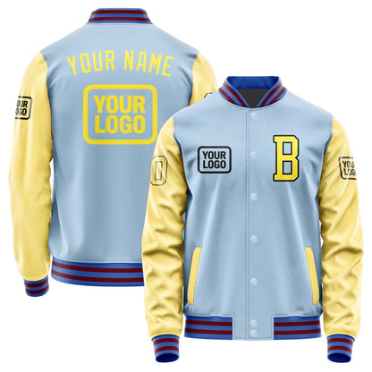 Custom Light Blue Light Yellow Jacket JA080826091517262617