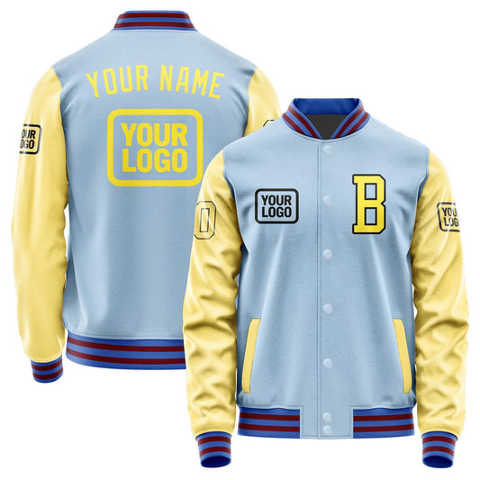 Custom Light Blue Light Yellow Jacket JA080826091517262617