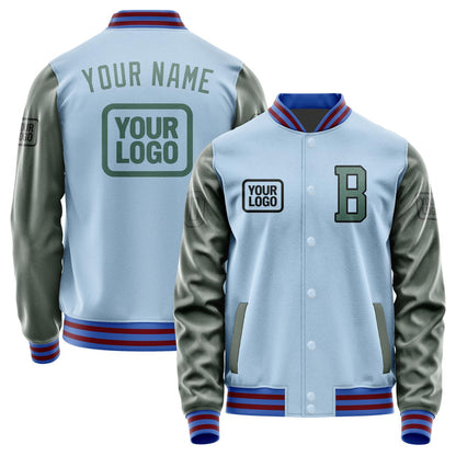 Custom Light Blue Blue Green Jacket JA080827091517272717