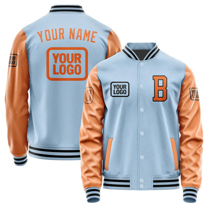 Custom Light Blue Orange Jacket JA080828081717282817