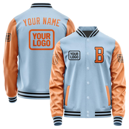 Custom Light Blue Orange Jacket JA080828081717282817