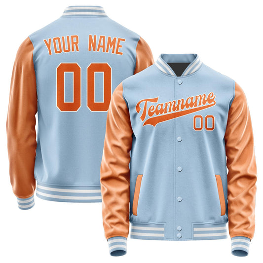 Custom Light Blue Orange Jacket JA0808280818B31828