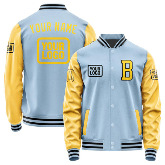 Custom Light Blue Gold Jacket JA080830081717303017