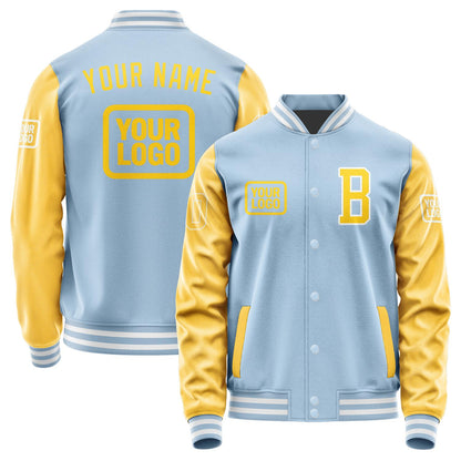 Custom Light Blue Gold Jacket JA080830081818303018